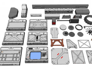 Sci-fi architecture elements collection 4 3D मॉडल