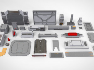 Sci-fi architecture kitbash 21 Modelo 3D