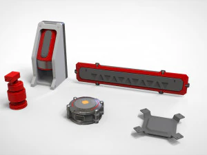 साइंस-फिक्शन आर्किटेक्चर किटबैश 21 3D मॉडल