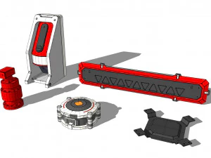 साइंस-फिक्शन आर्किटेक्चर किटबैश 21 3D मॉडल