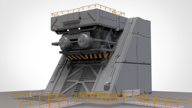 Sci-fi architectural element 1 3D Model .c4d .max .obj .3ds .fbx .stl .blend 