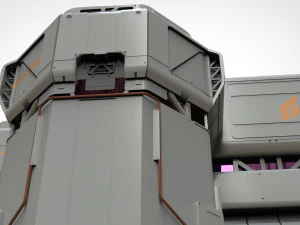 Sci-fi architectural element 8 3D Model