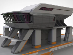 Sci-fi architecture 3 3D Model