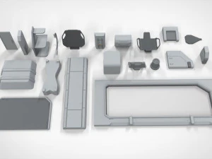Sci-fi architecture elements collection 23 3D Model