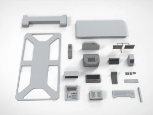 Sci-fi architecture elements collection 23 3D Model