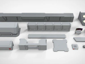 Sci-fi architecture elements collection 23 3D Model