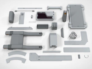 Sci-fi architecture elements collection 23 3D Model