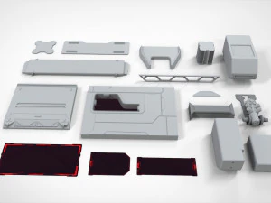 Sci-fi architecture elements collection 23 3D Model