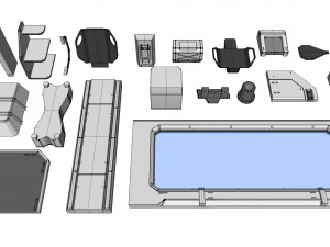 Sci-fi architecture elements collection 23 3D Model