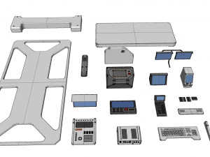 Sci-fi architecture elements collection 23 3D Model