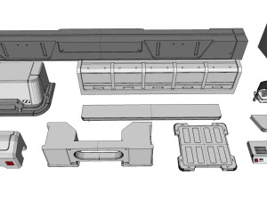 Sci-fi architecture elements collection 23 3D Model