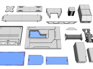Sci-fi architecture elements collection 23 3D Model