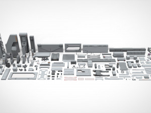 sci-fi architecture elements collection 23 3D Model