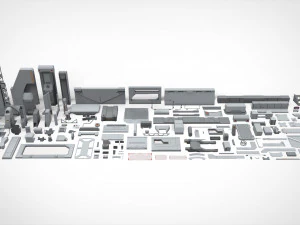 Sci-fi architecture elements collection 23 3D Model