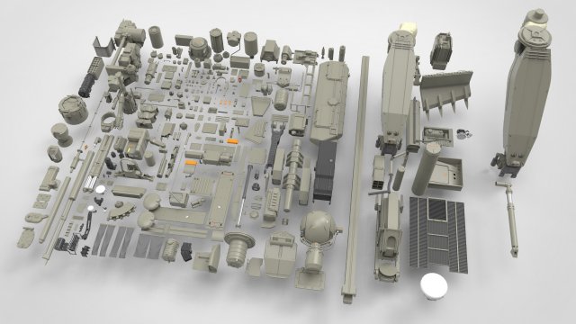 Mechanics collection 1 kitbash Modelo 3D .c4d .max .obj .3ds .fbx .stl .blend 