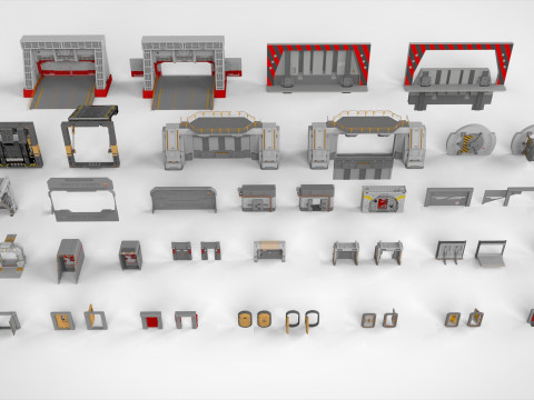 Sci-fi door collection 1 3D Model