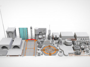 Sci-fi architecture elements collection 1 3D मॉडल