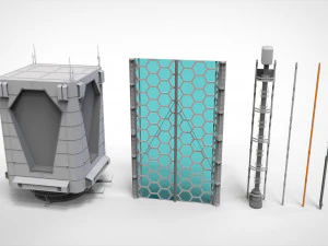 Sci-fi architecture elements collection 1 3D Model
