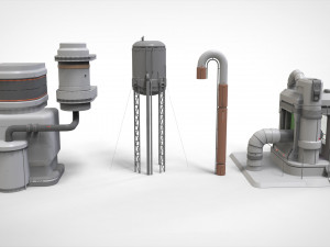 Sci-fi architecture elements collection 1 Modello 3D