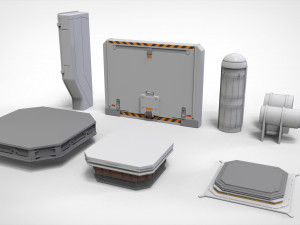 Sci-fi architecture elements collection 1 Modello 3D
