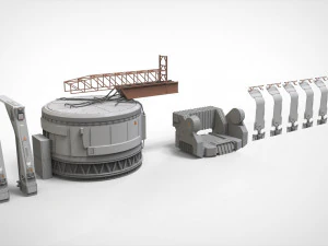 Sci-fi architecture elements collection 1 3D Model