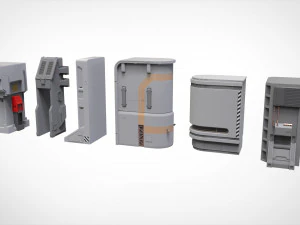 Sci-fi architecture elements collection 1 3D Model