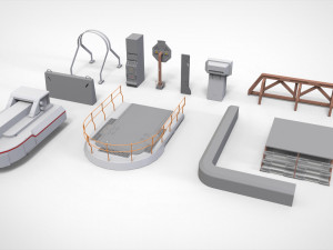 Sci-fi architecture elements collection 1 Modello 3D