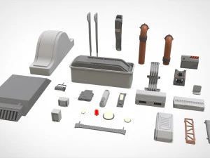 Sci-fi architecture elements collection 1 3D Model
