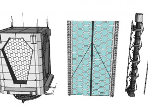 Sci-fi architecture elements collection 1 3D Model