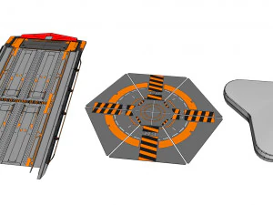 Sci-fi architecture elements collection 1 3D Model