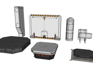 Sci-fi architecture elements collection 1 Modello 3D
