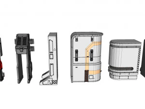 Sci-fi architecture elements collection 1 3D Model