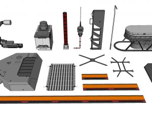 Sci-fi architecture elements collection 1 3D Model