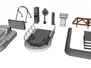 Sci-fi architecture elements collection 1 3D Model