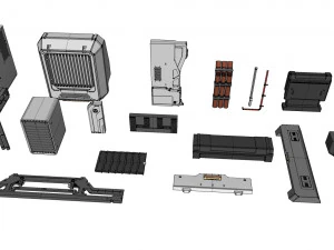 Sci-fi architecture elements collection 1 3D Model
