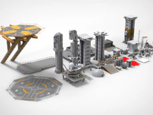 Sci-fi elements collection 2 3D Model