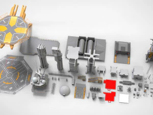 Bilimkurgu &ouml;ğeleri koleksiyonu 2 3D Model