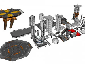 Bilimkurgu &ouml;ğeleri koleksiyonu 2 3D Model