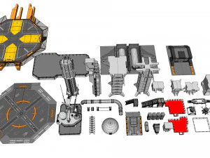 Bilimkurgu &ouml;ğeleri koleksiyonu 2 3D Model