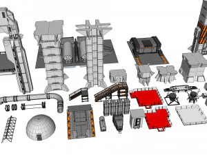 Bilimkurgu &ouml;ğeleri koleksiyonu 2 3D Model