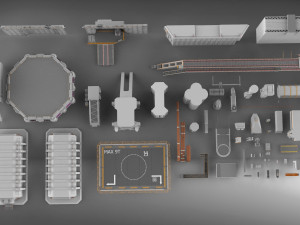 Sci-fi architecture elements collection 3 3D मॉडल