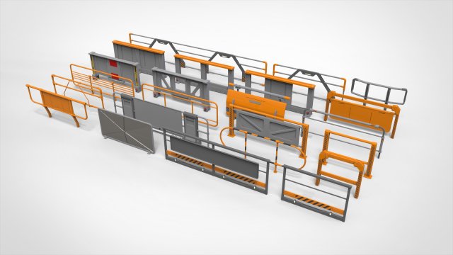 Sci-fi railing 3 3D मॉडल .c4d .max .obj .3ds .fbx .stl .blend 