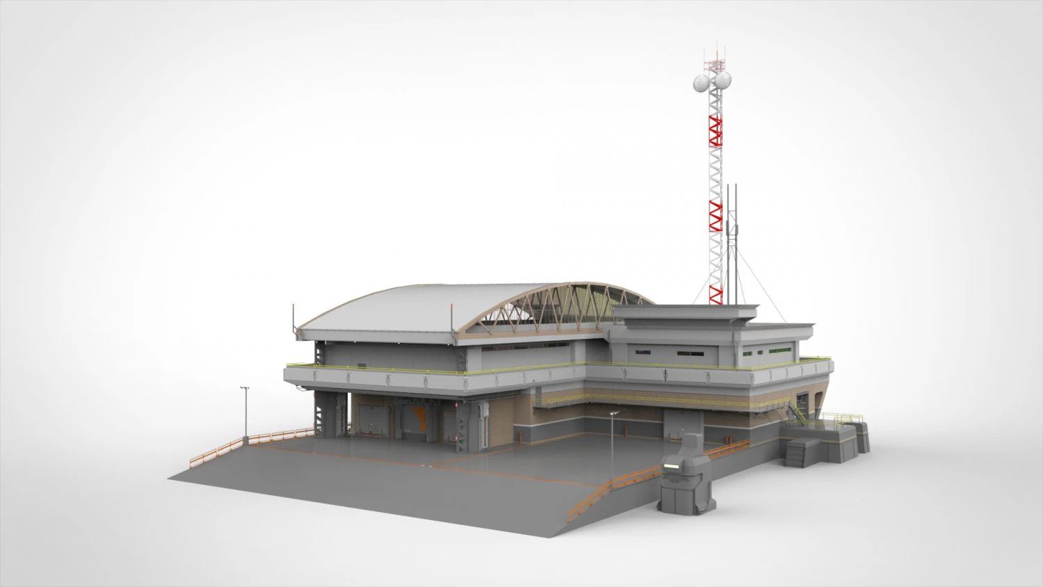 Sci-fi architecture 2 3D Model .c4d .max .obj .3ds .fbx .stl .blend 