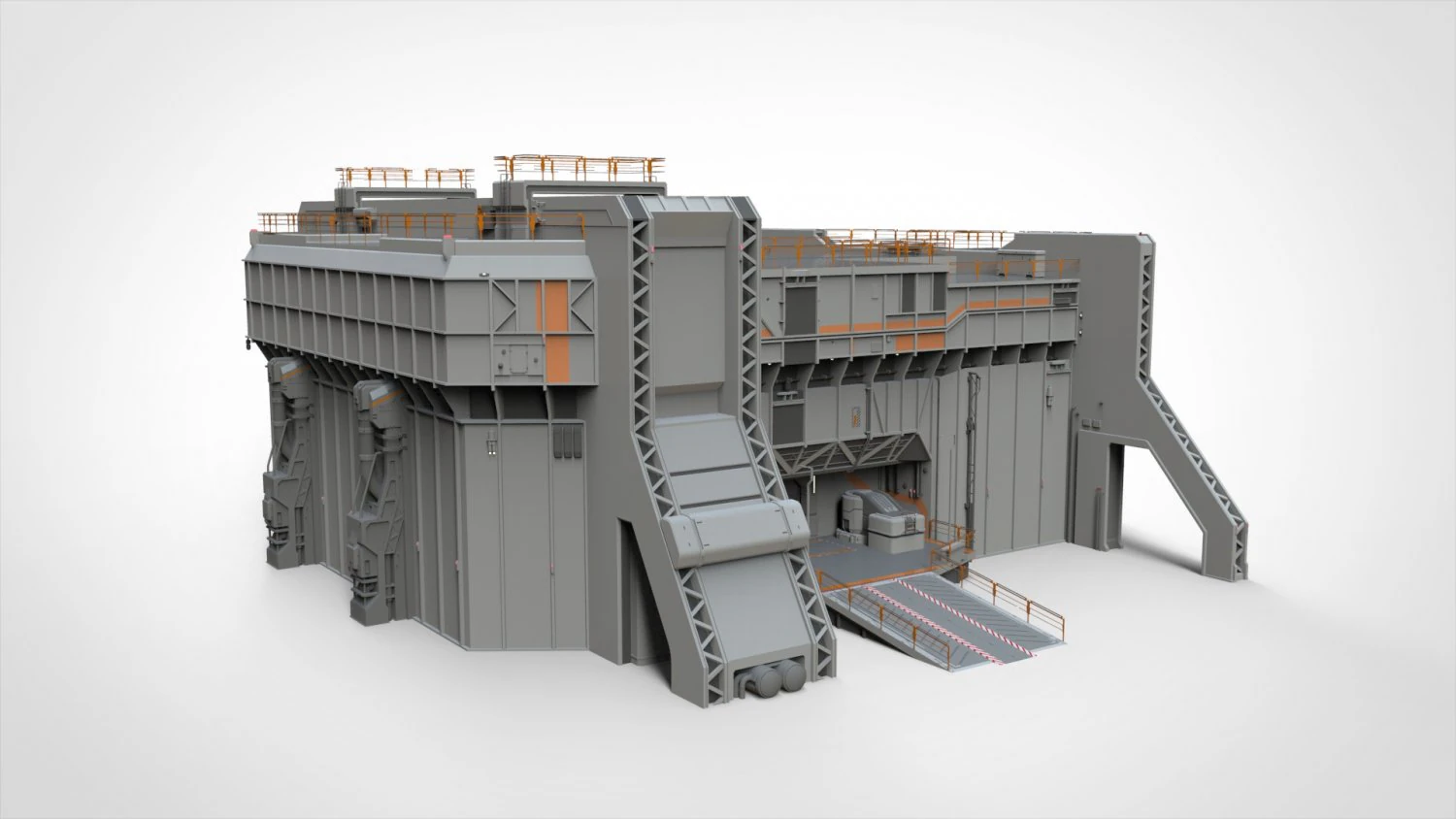 Sci-fi architecture 5 3D Model .c4d .max .obj .3ds .fbx .stl .blend 