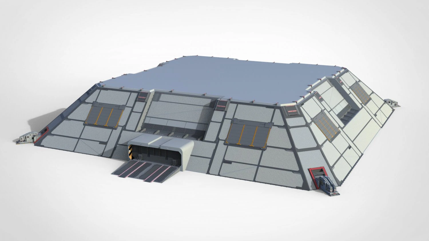 Sci-fi hangar 3D Model .c4d .max .obj .3ds .fbx .stl .blend