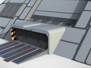Sci-fi hangar 3D मॉडल
