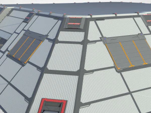 Sci-fi hangar 3D Model