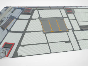 Sci-fi hangar 3D Model