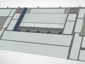 Sci-fi hangar 3D Model