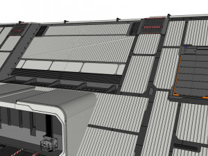 Sci-fi hangar 3D मॉडल